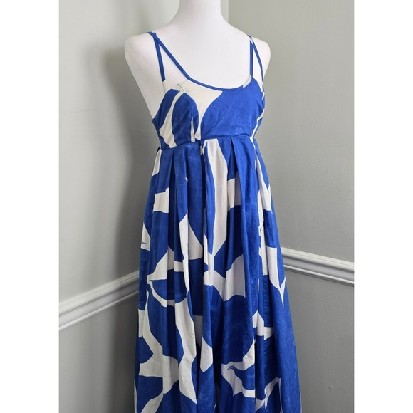 Anthropologie Womens Artsy Printed Babydoll Smock Maxi Dress XXS Vacation Resort - Picture 3 of 16